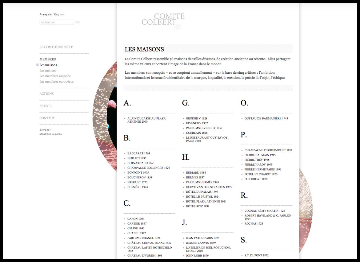 Comité Colbert - Site internet - Les Graphiquants